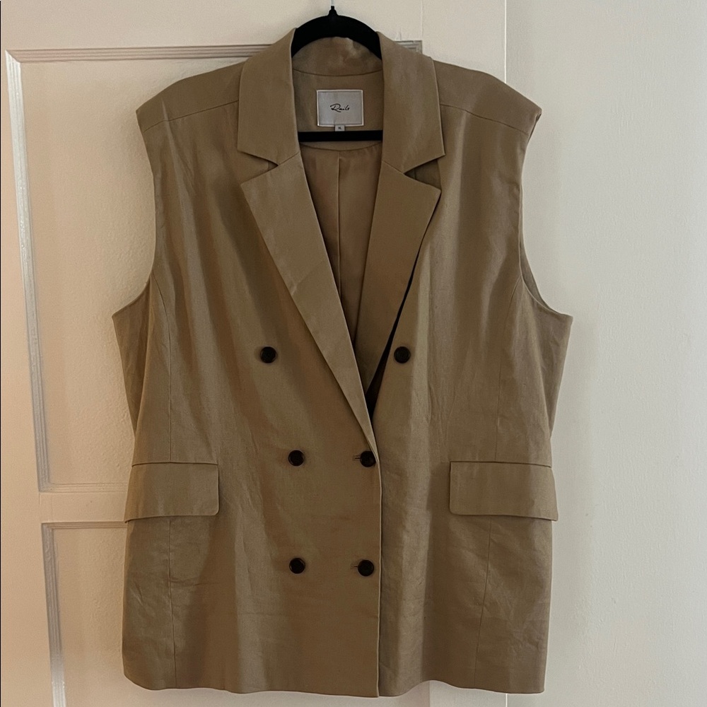Rails Tan Double-Breasted Vest